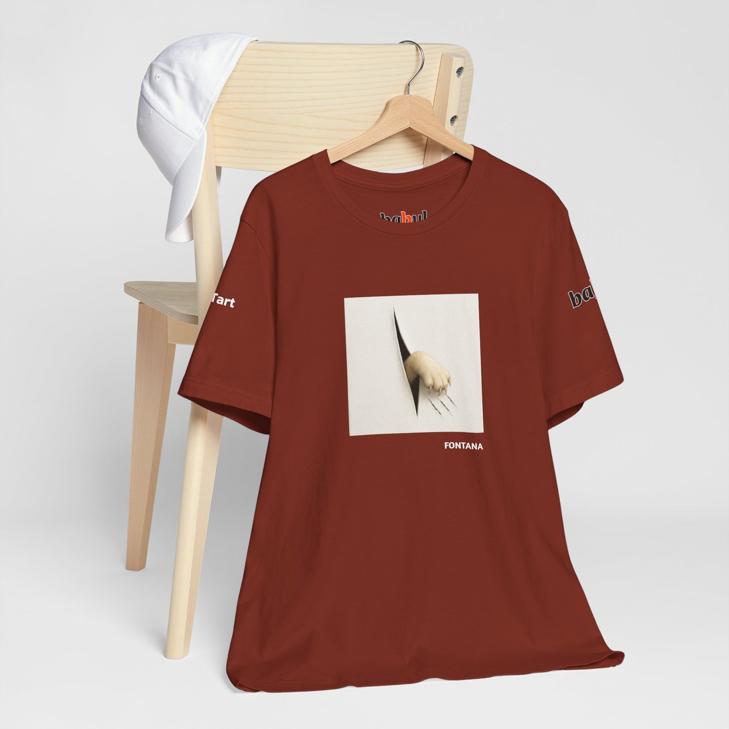 CATART Unisex Jersey Cat T-Shirt - FONTANA - Iconic Painting Reimagined with Cats