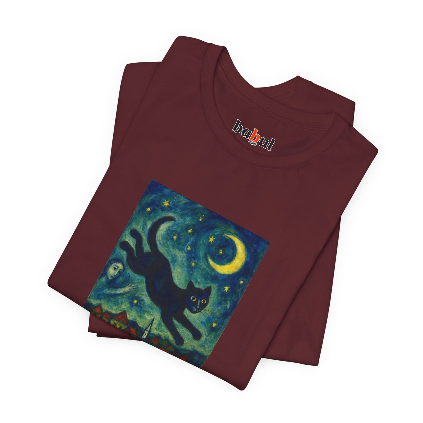 CATART Unisex Jersey Cat T-Shirt - MARC CHAGALL - Iconic Painting Reimagined with Cats