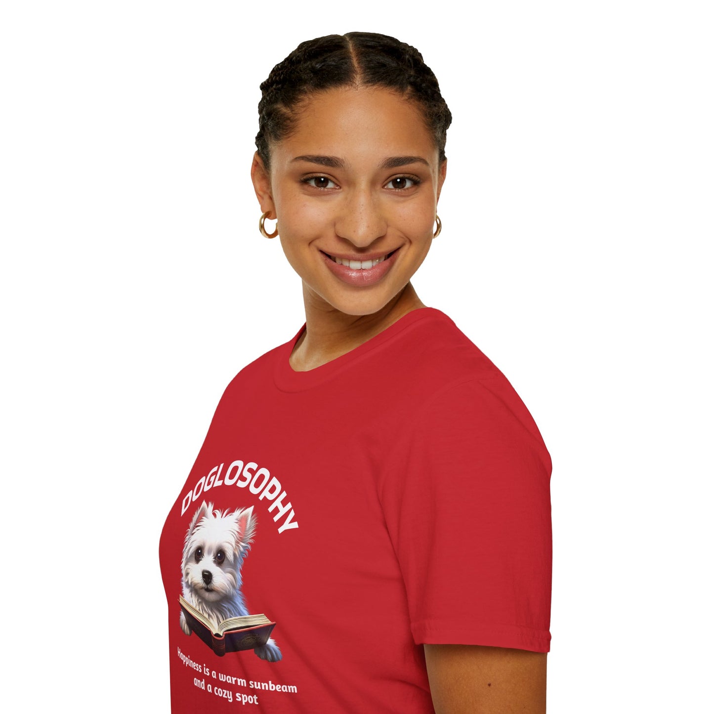Doglosophy Unisex Softstyle T-Shirt - "Happiness is a Warm Sunbeam" Design