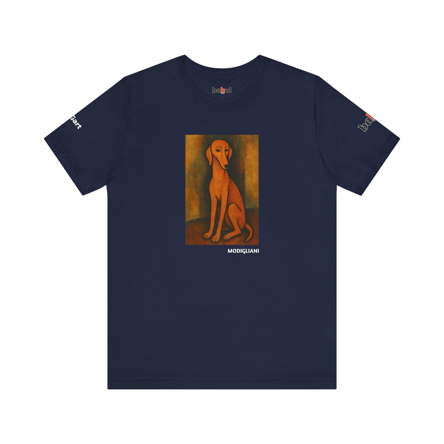 DOGART Unisex Jersey DOG T-Shirt - MODIGLIANI - Iconic Painting Reimagined with Dogs