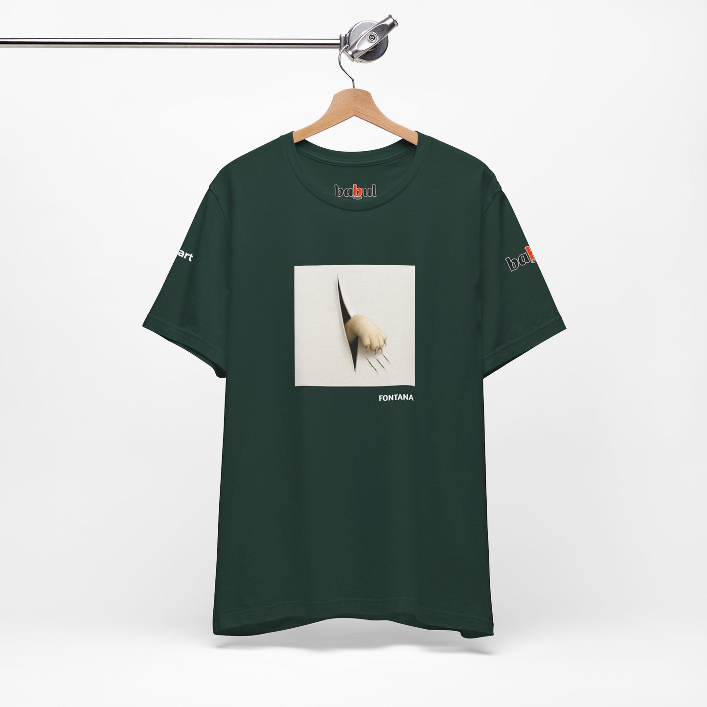 CATART Unisex Jersey Cat T-Shirt - FONTANA - Iconic Painting Reimagined with Cats