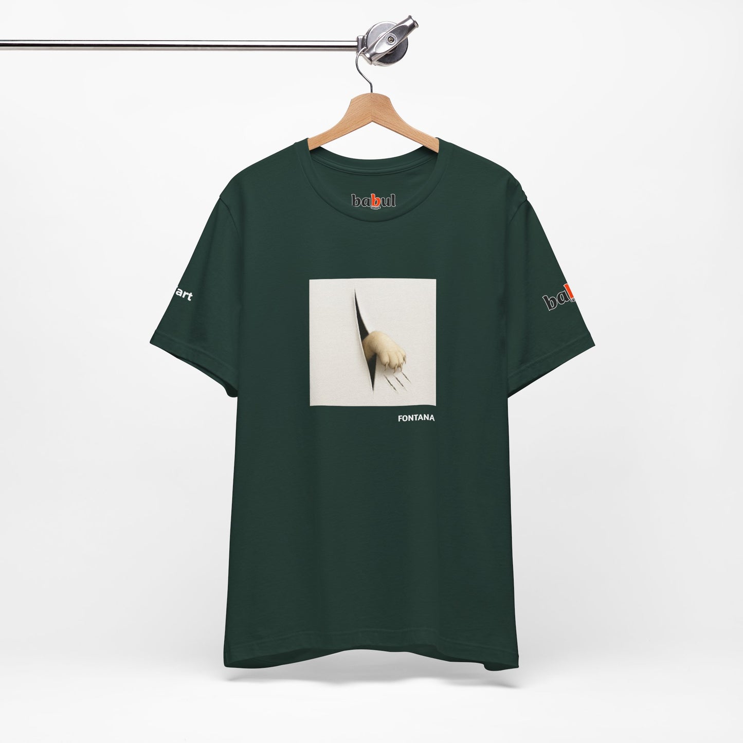 CATART Unisex Jersey Cat T-Shirt - FONTANA - Iconic Painting Reimagined with Cats
