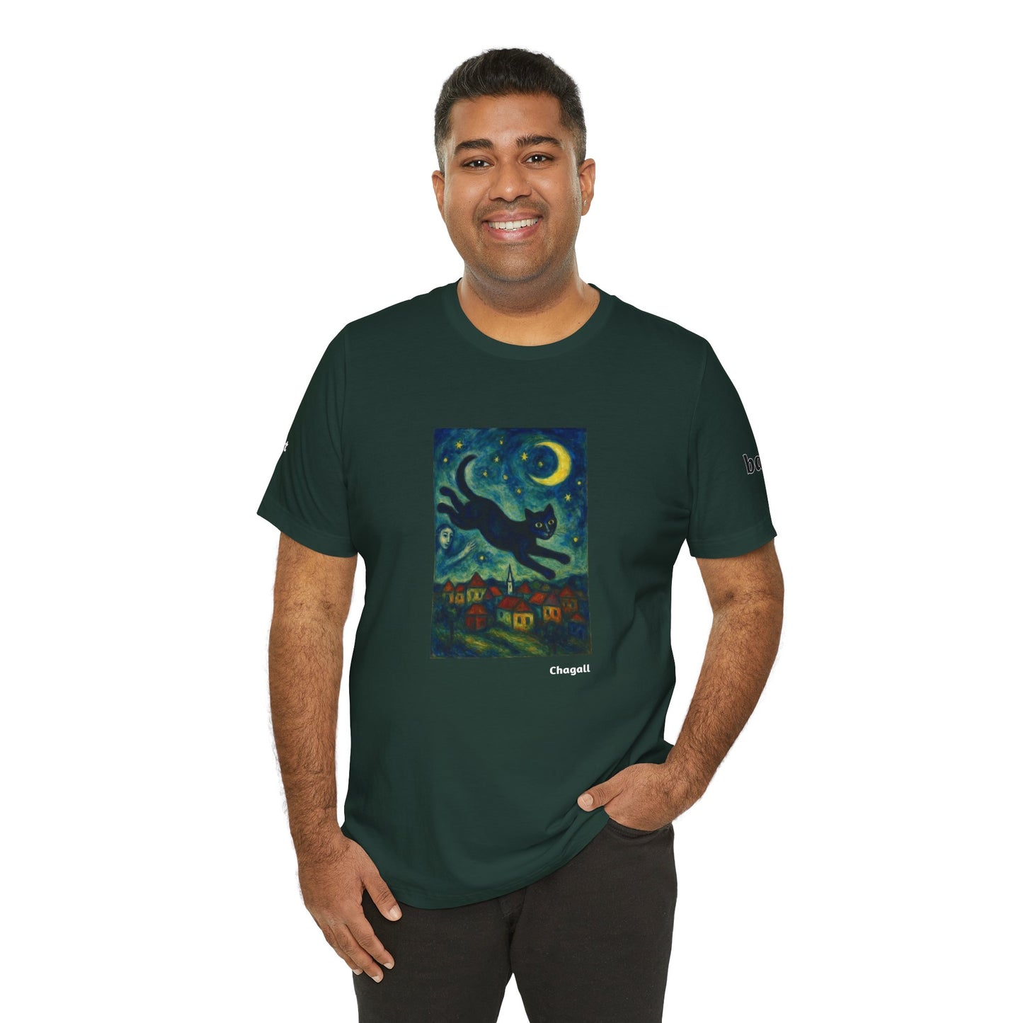CATART Unisex Jersey Cat T-Shirt - MARC CHAGALL - Iconic Painting Reimagined with Cats