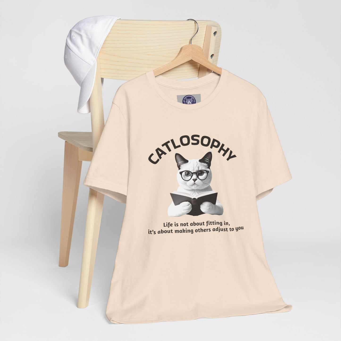 Catlosophy Unisex Jersey Short Sleeve Tee – "Life isn't about fitting In" Design