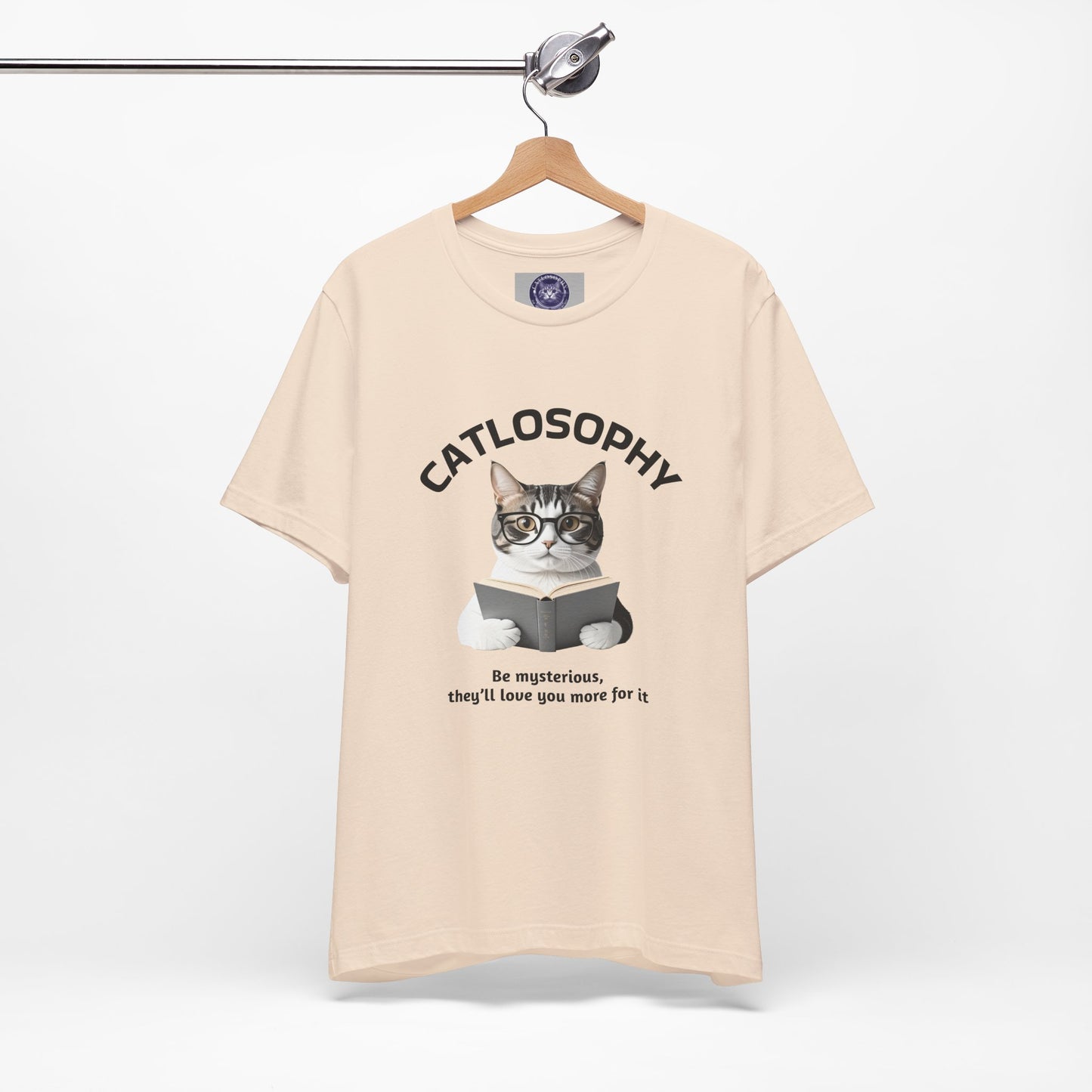 Catlosophy Unisex Jersey Short Sleeve Tee – "Be mysterious" Design