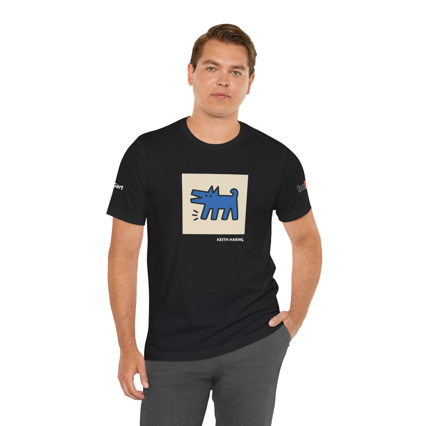 DOGART Unisex Jersey Dog T-Shirt - KEITH HARING - Iconic Painting Reimagined with Dogs