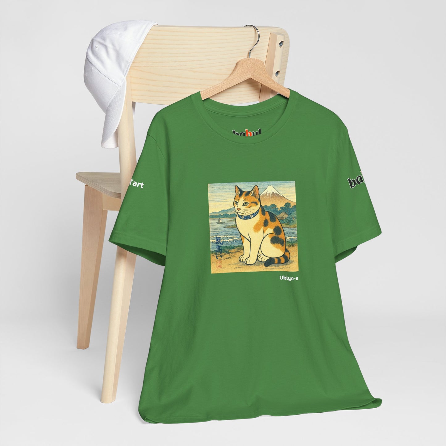 CATART Unisex Jersey Cat T-Shirt - UKIYO-E Japanese art Style - Iconic Painting Reimagined with Cats