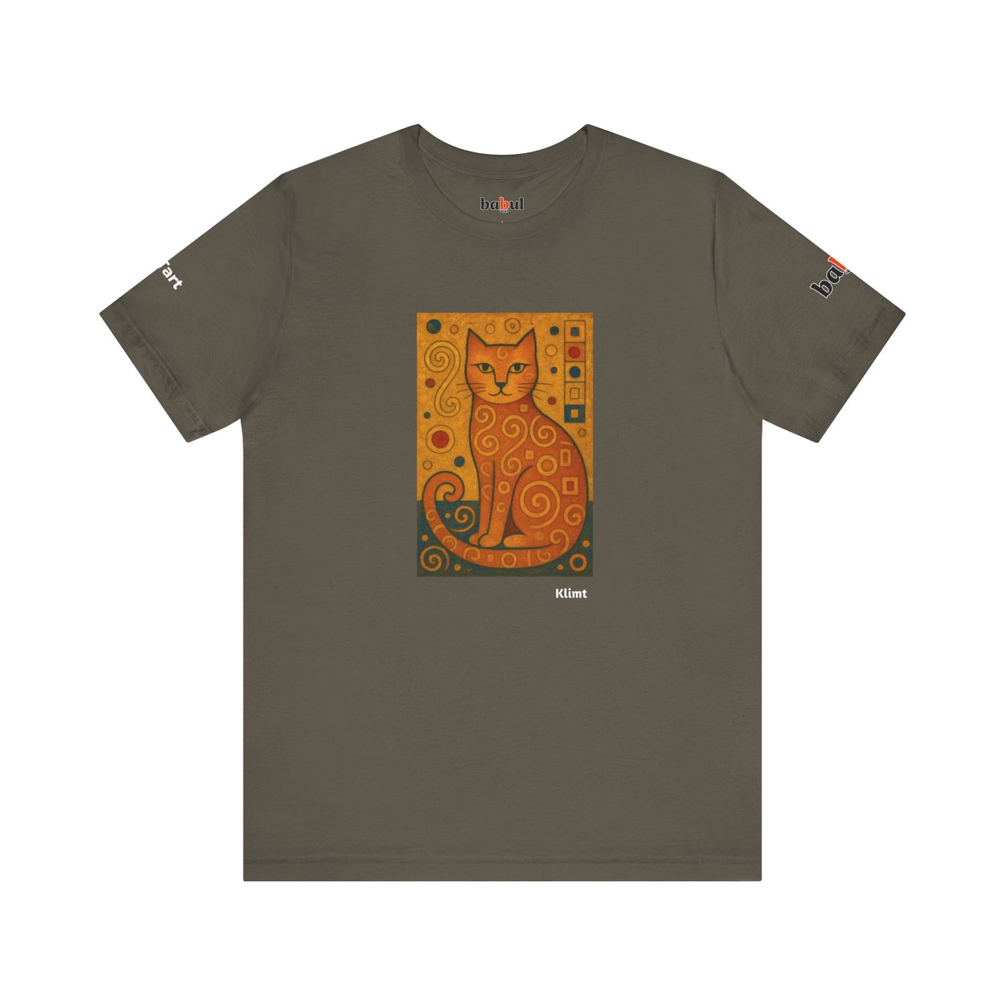 CATART Unisex Jersey Cat T-Shirt - KLIMT - Iconic Painting Reimagined with Cats