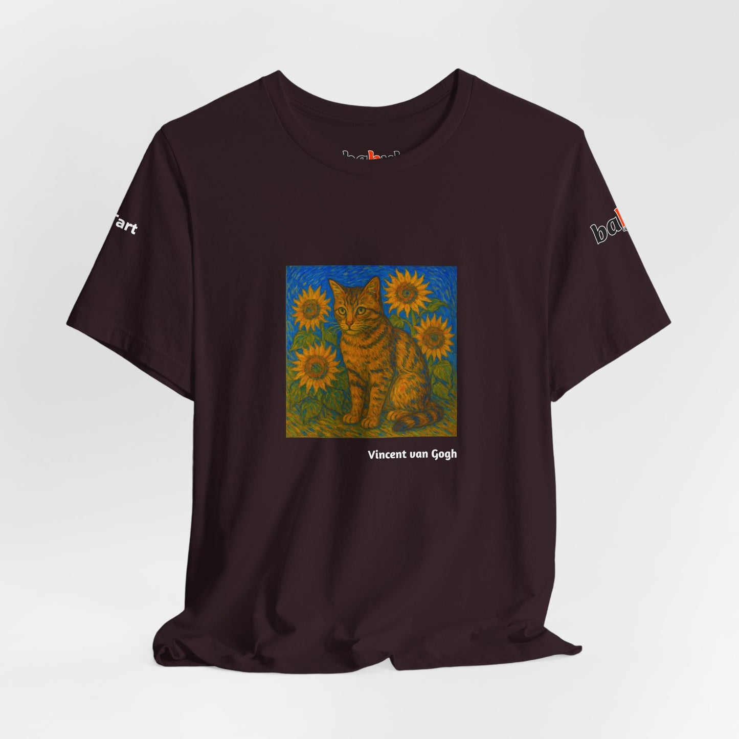 CATART Unisex Jersey Cat T-Shirt - Vincent van Gogh - Iconic Painting Reimagined with Cats