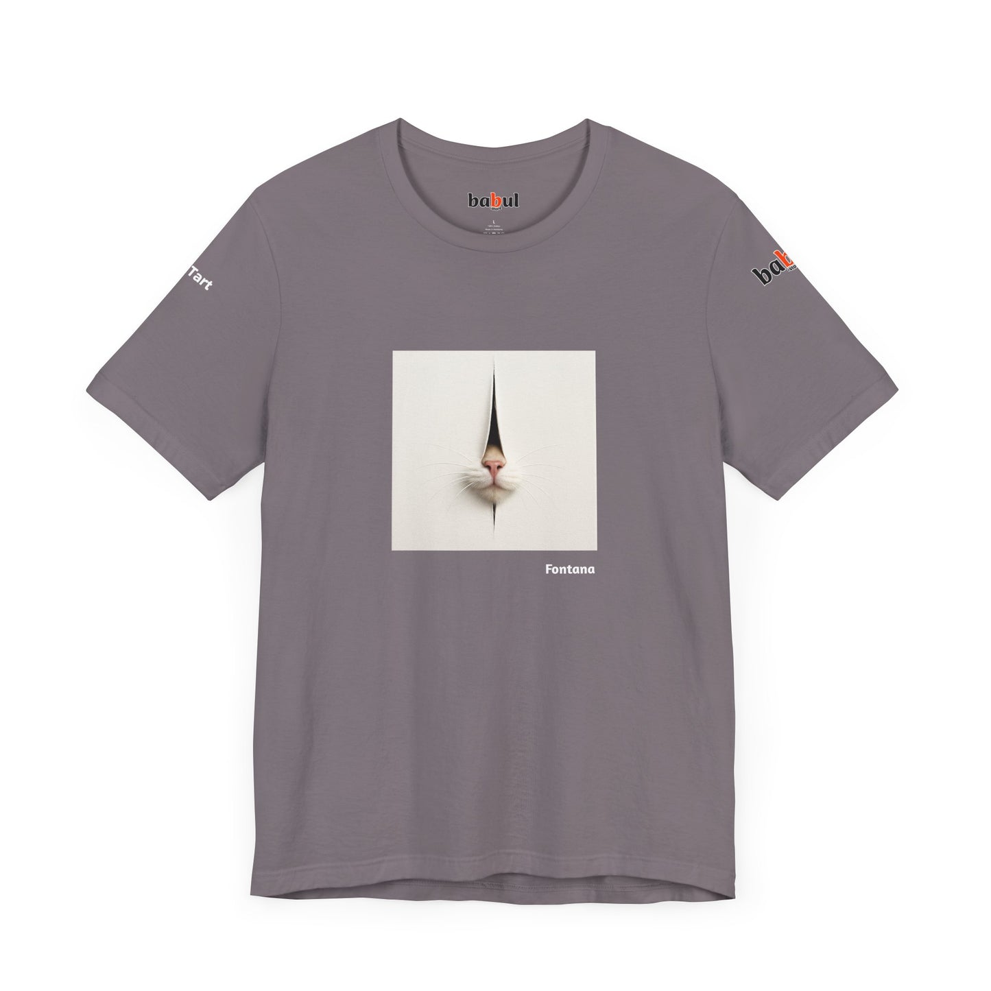 CATART Unisex Jersey Cat T-Shirt - FONTANA - Iconic Painting Reimagined with Cats