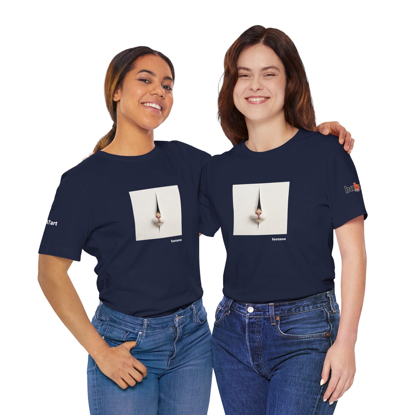 CATART Unisex Jersey Cat T-Shirt - FONTANA - Iconic Painting Reimagined with Cats