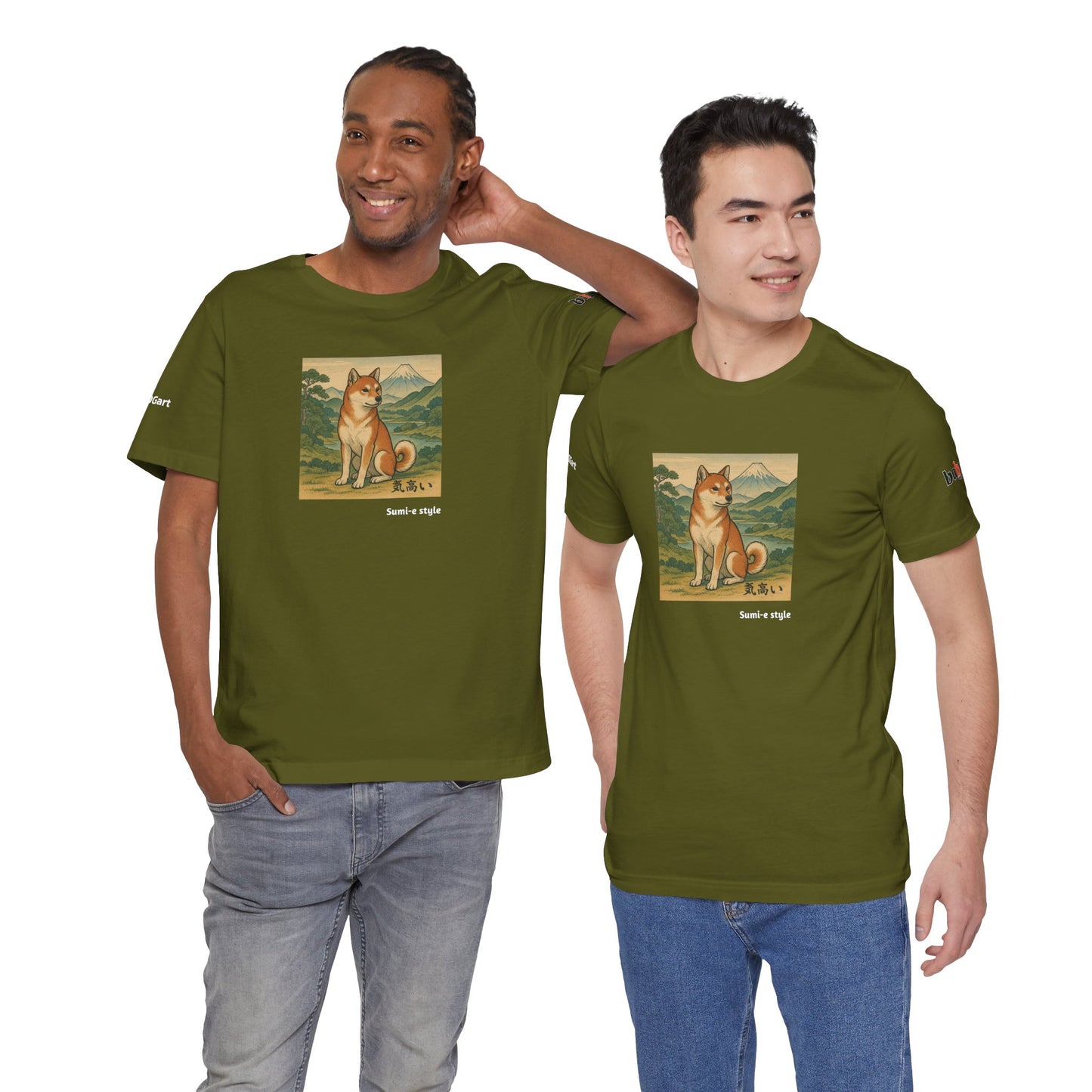DOGART Unisex Jersey DOG T-Shirt - SUMI-E STYLE - Iconic Painting Reimagined with Dogs