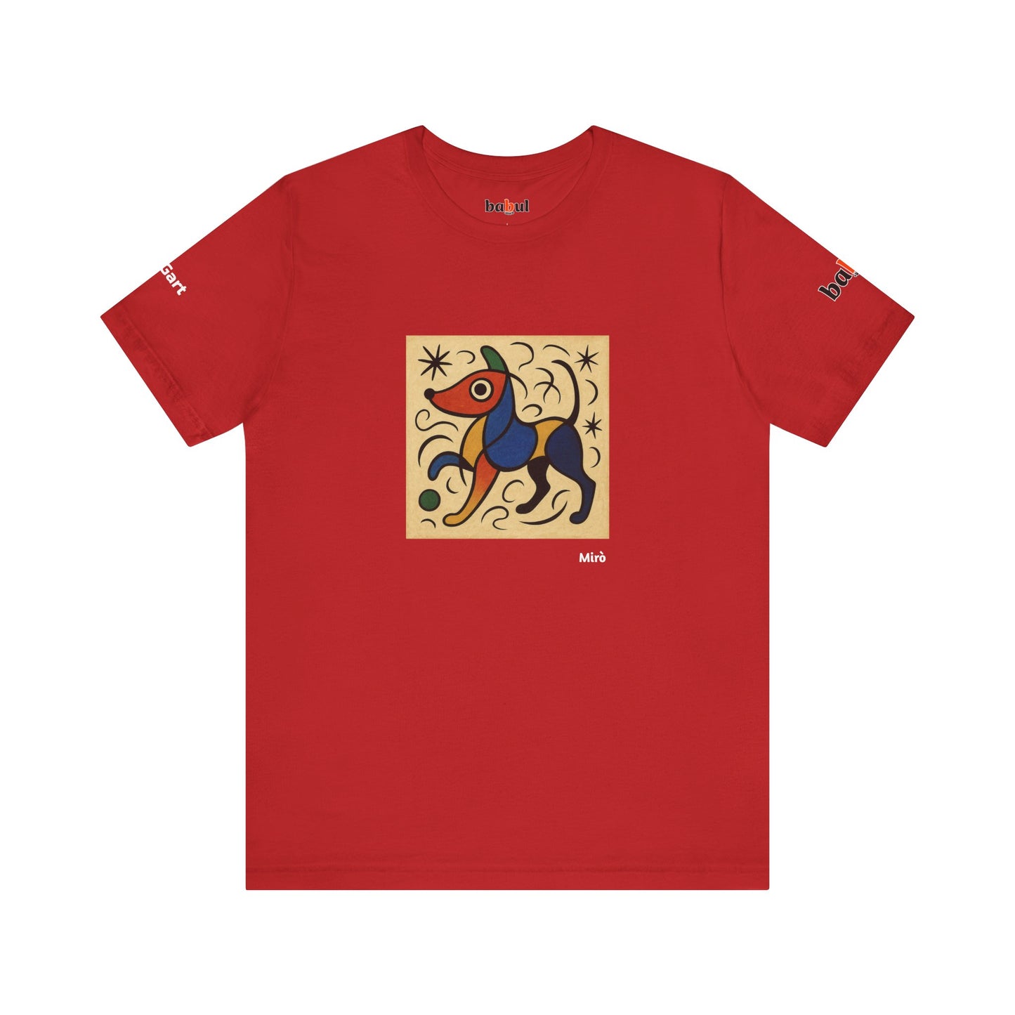 DOGART Unisex Jersey Dog T-Shirt - MIRO - Iconic Painting Reimagined with Dogs