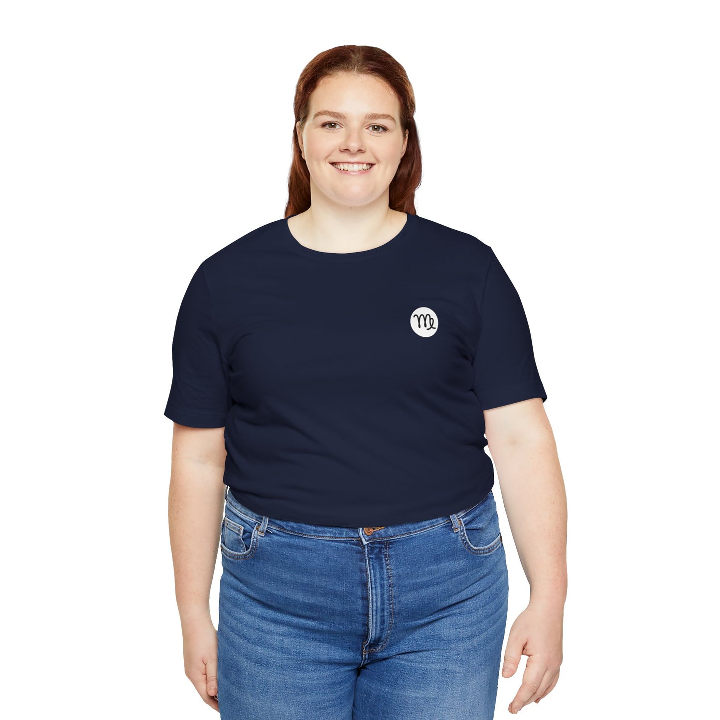 Virgo - Gothic Zodiac T-Shirt. Blue graphic on the back. Zodiac in the Shadows