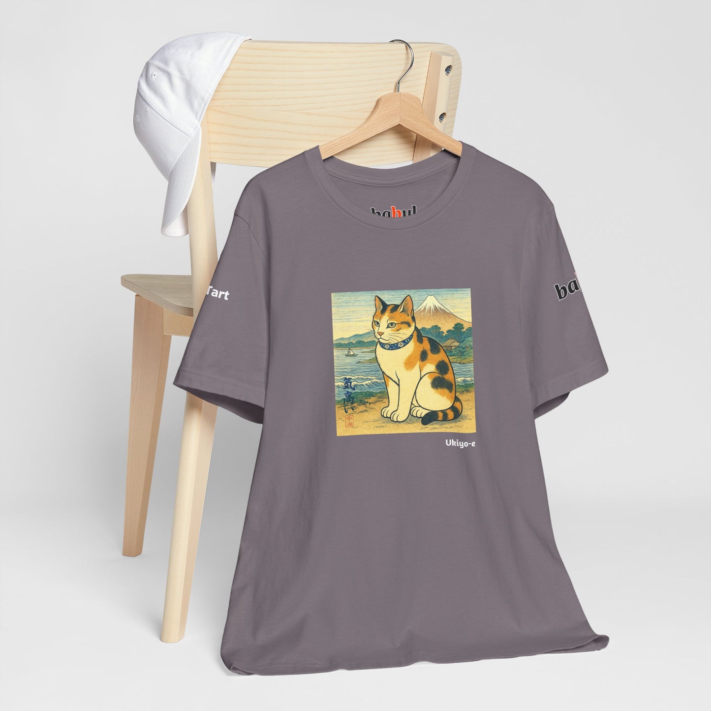 CATART Unisex Jersey Cat T-Shirt - UKIYO-E Japanese art Style - Iconic Painting Reimagined with Cats