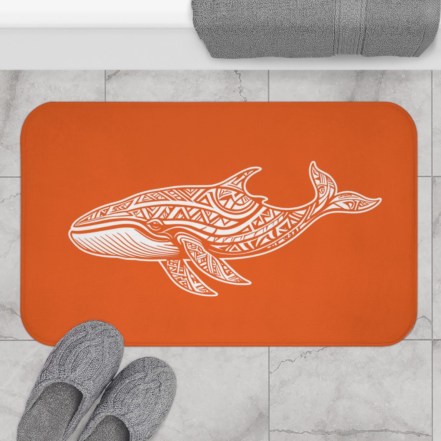 Tribal Bath Mat. Ocean Energy, Tribal Style