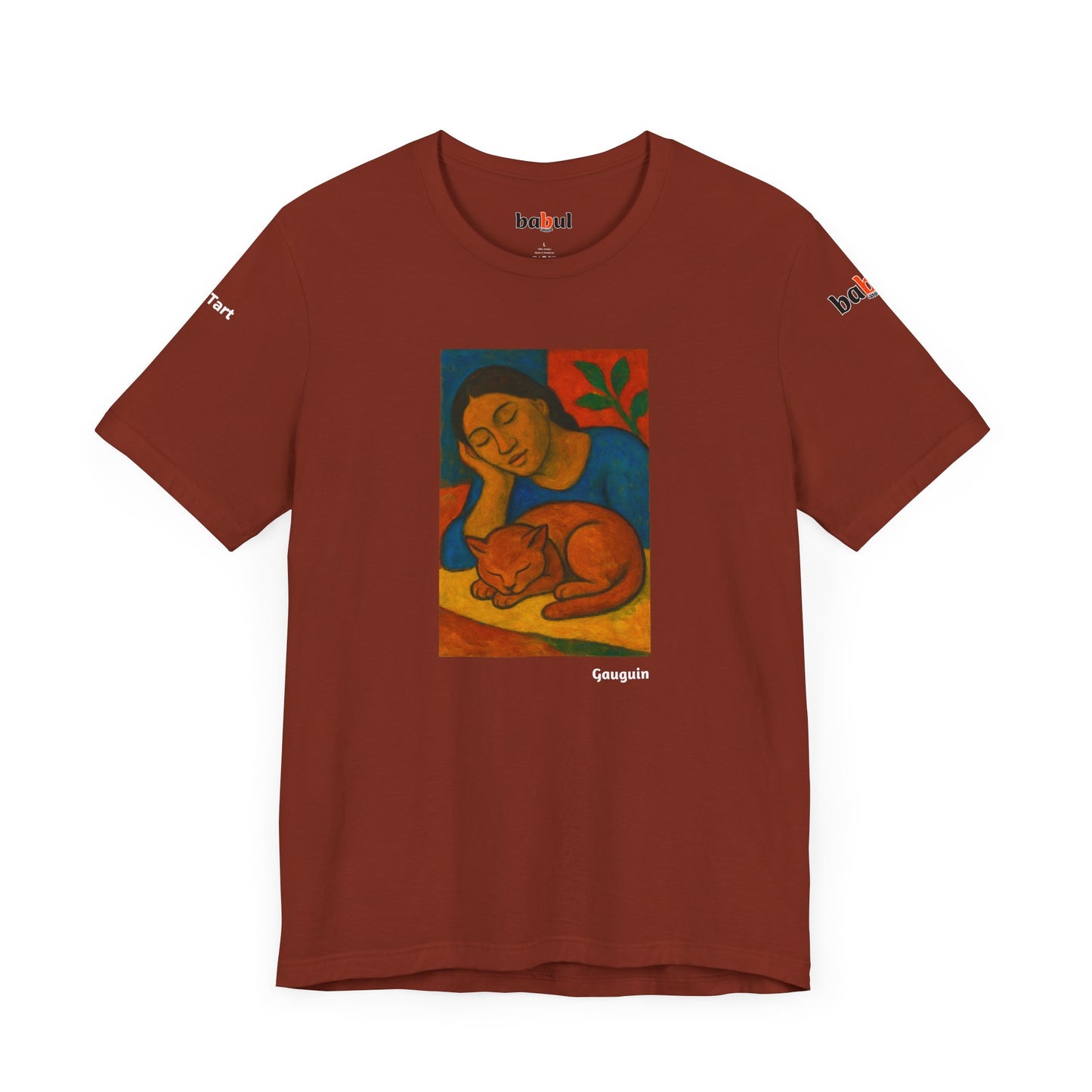 CATART Unisex Jersey Cat T-Shirt - GAUGUIN - Iconic Painting Reimagined with Cats