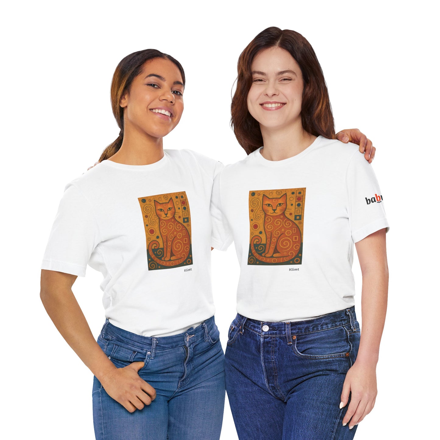 CATART Unisex Jersey Cat T-Shirt - KLIMT - Iconic Painting Reimagined with Cats