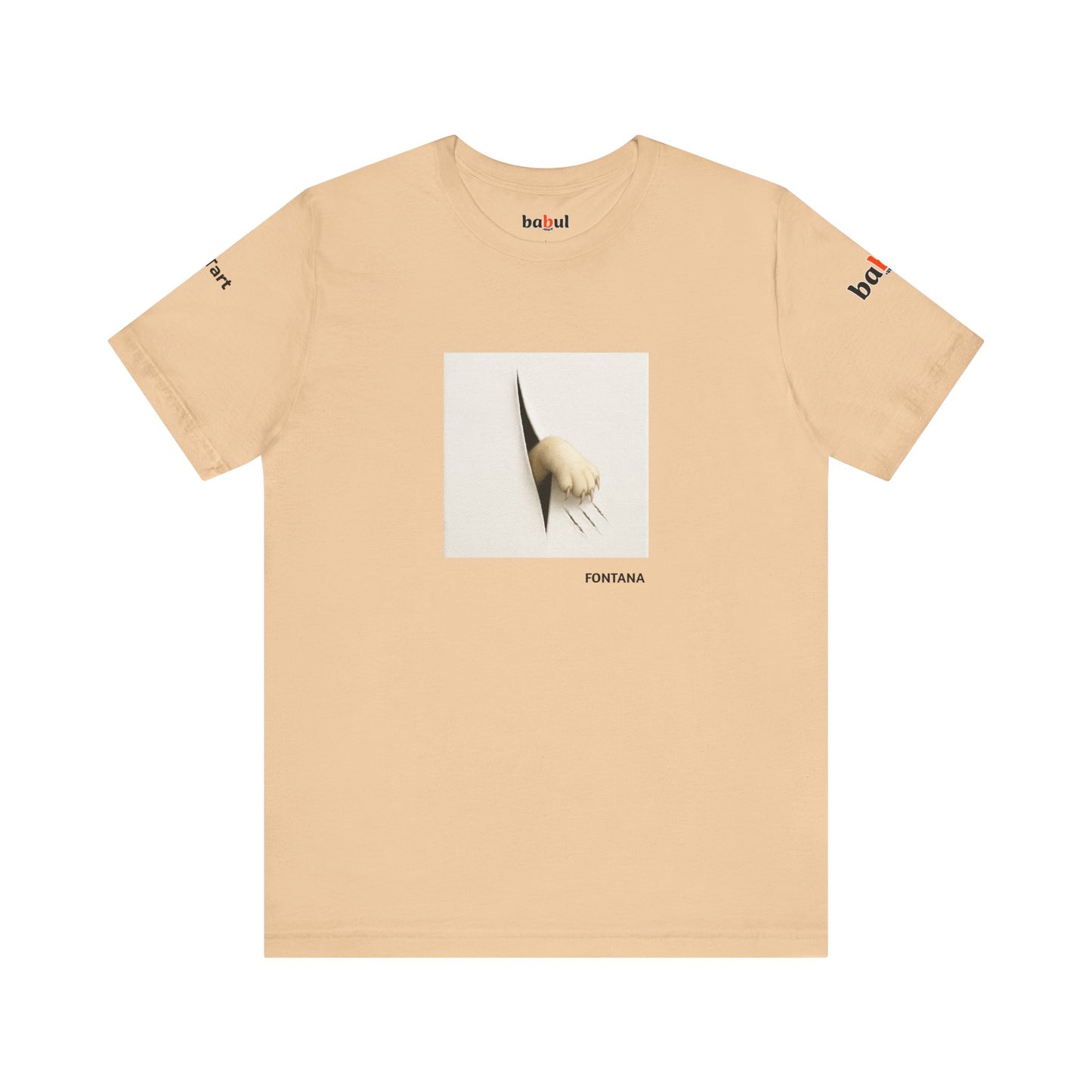 CATART Unisex Jersey Cat T-Shirt - FONTANA - Iconic Painting Reimagined with Cats