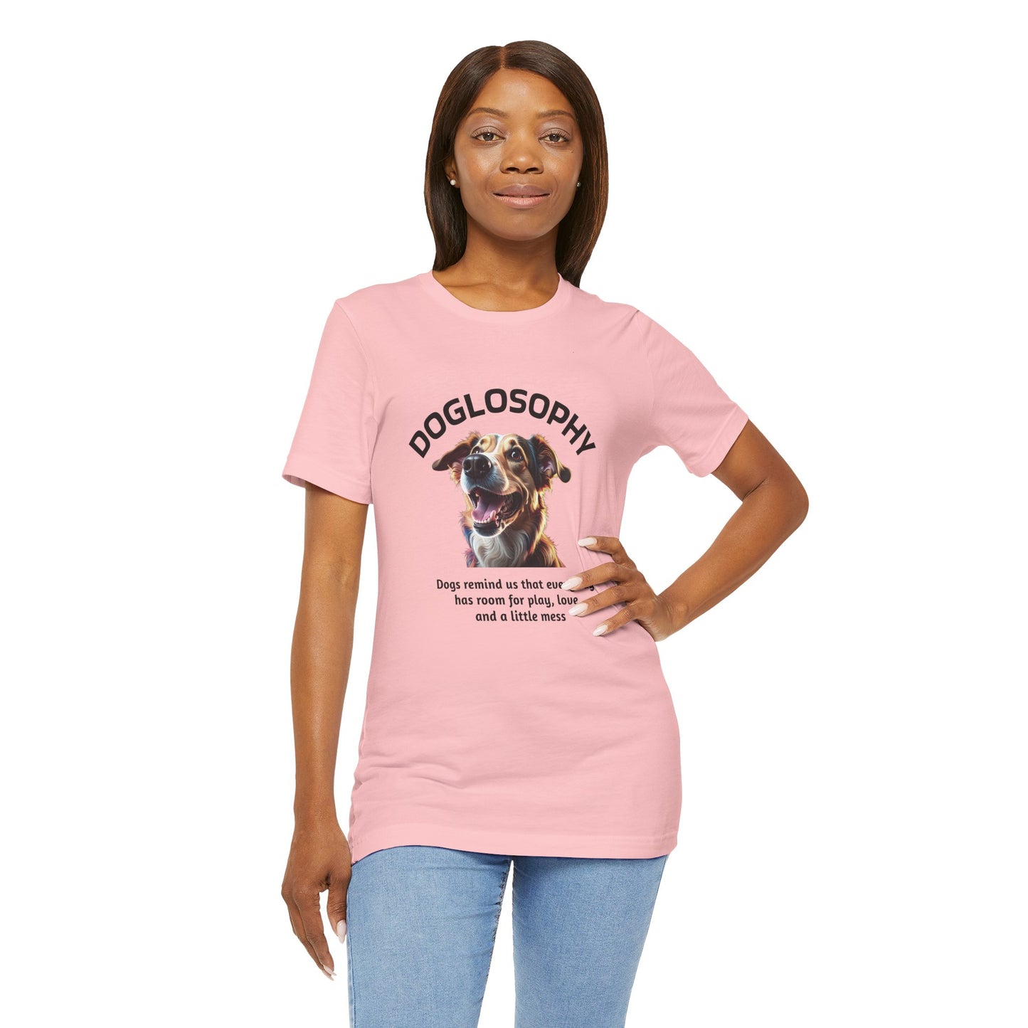Doglosophy Unisex Jersey Short Sleeve Tee – "Dog Remind Us" Design