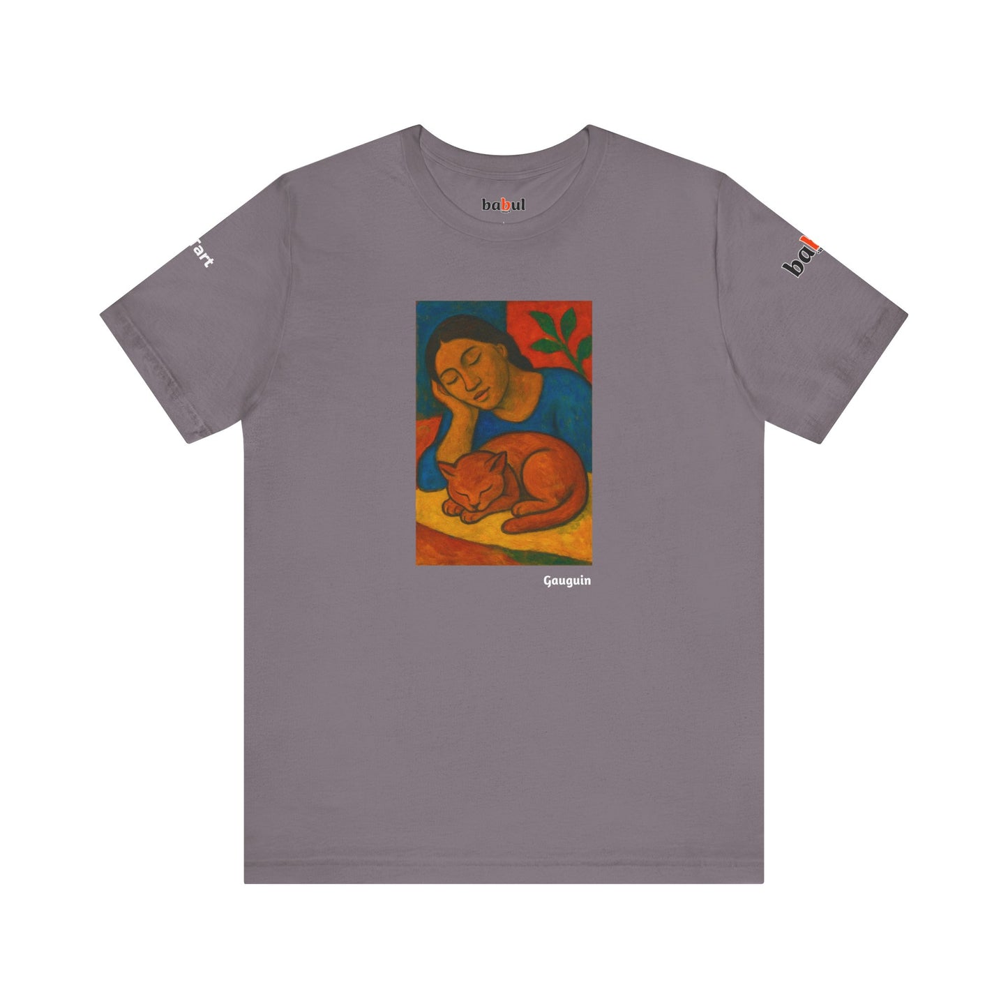 CATART Unisex Jersey Cat T-Shirt - GAUGUIN - Iconic Painting Reimagined with Cats