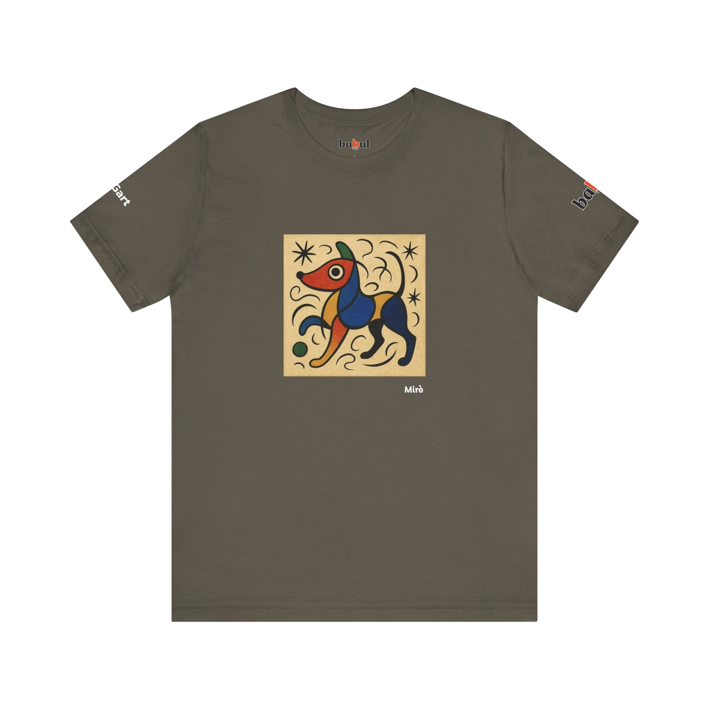 DOGART Unisex Jersey Dog T-Shirt - MIRO - Iconic Painting Reimagined with Dogs
