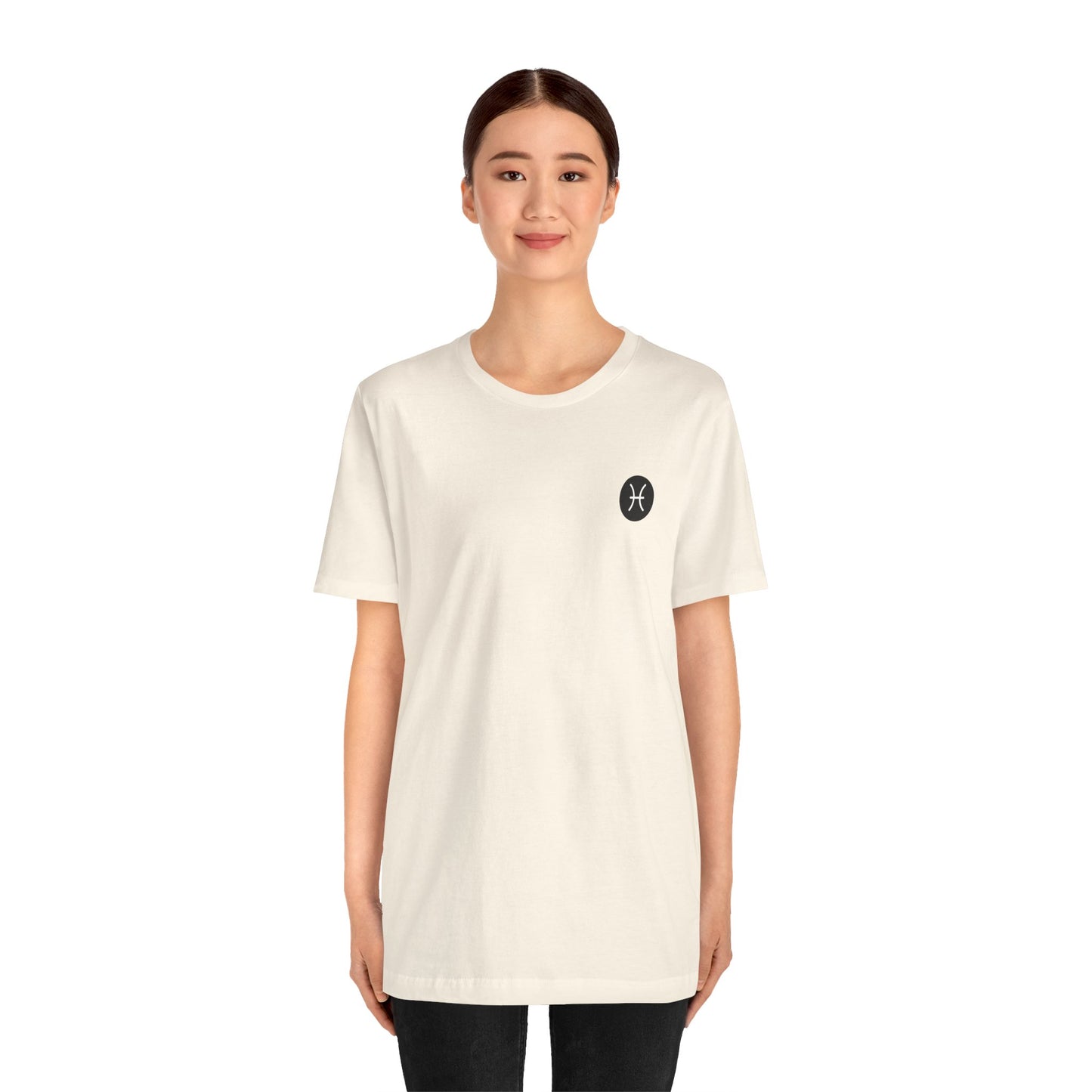 Pisces - Gothic Zodiac, Red Graphic on the back T-Shirt. Zodiac in the Shadows
