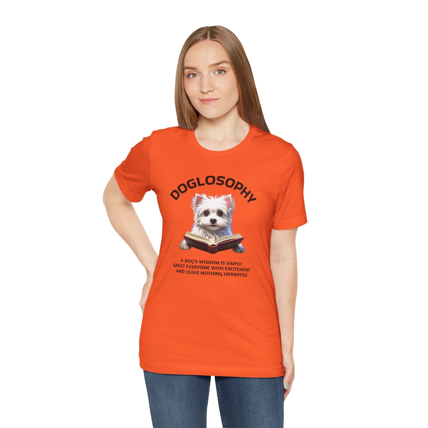 Doglosophy Unisex Jersey Short Sleeve Tee – "A Dog's wisdom is simple" Design
