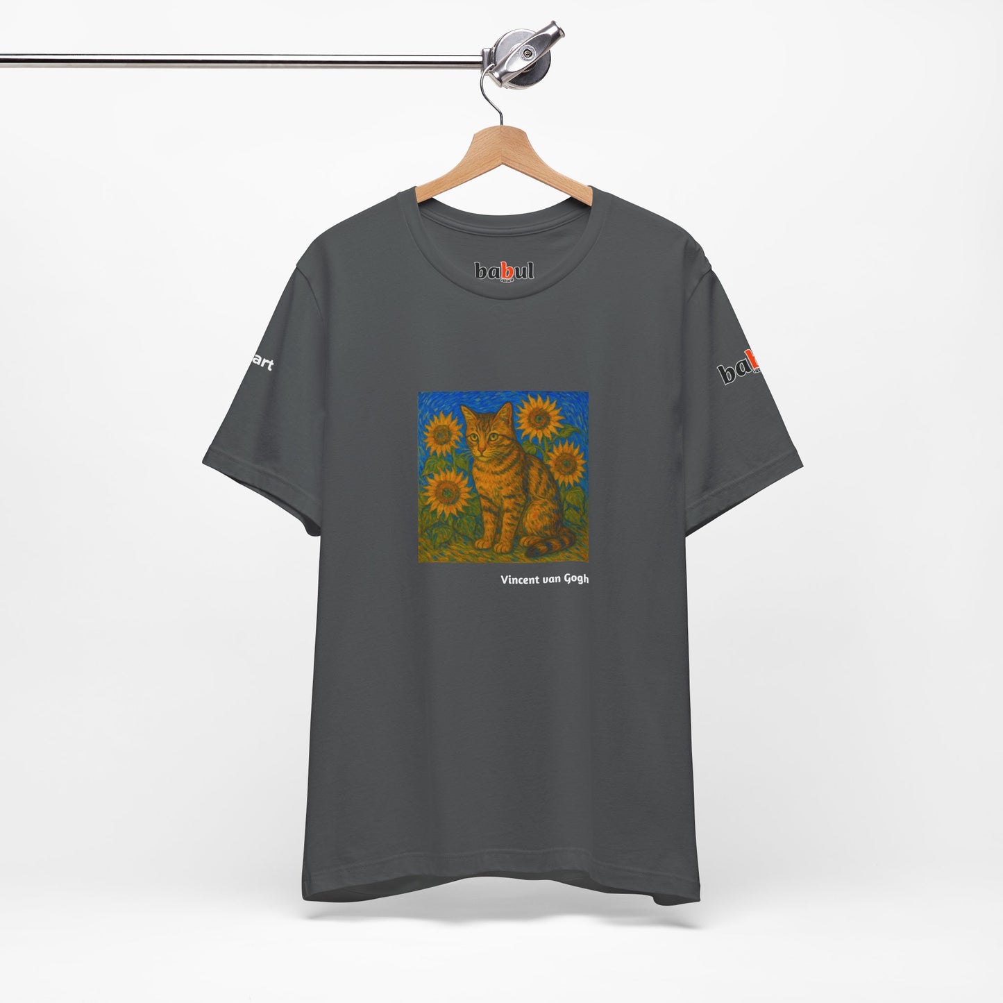 CATART Unisex Jersey Cat T-Shirt - Vincent van Gogh - Iconic Painting Reimagined with Cats