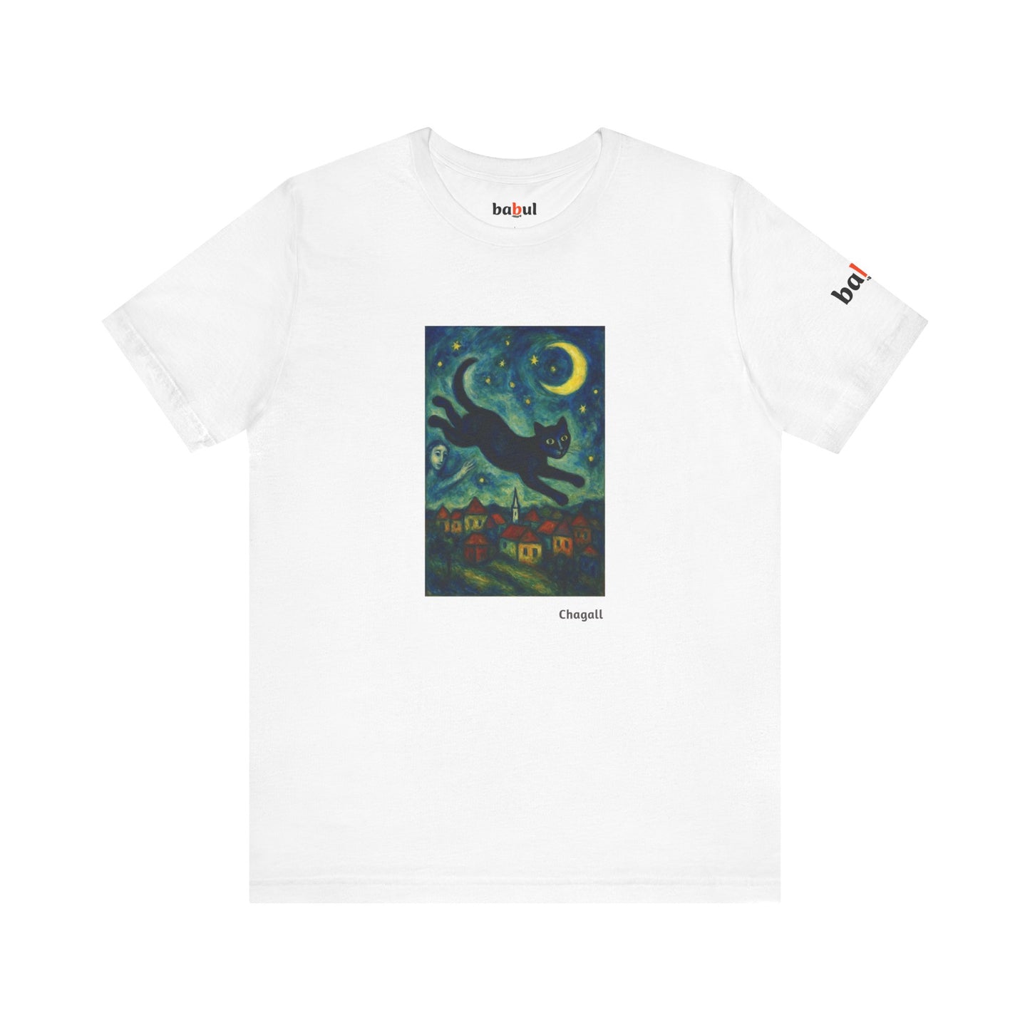 CATART Unisex Jersey Cat T-Shirt - MARC CHAGALL - Iconic Painting Reimagined with Cats