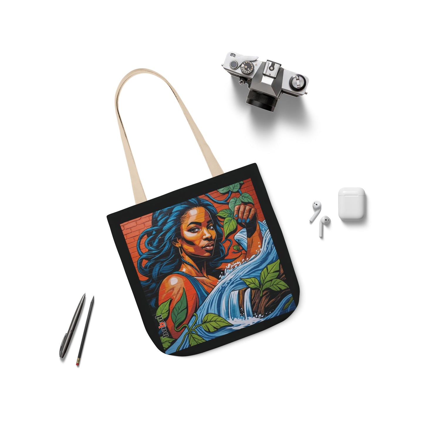 Artistic Surge - Eco-Friendly Canvas Tote Bag - WOMAN WITH WATER