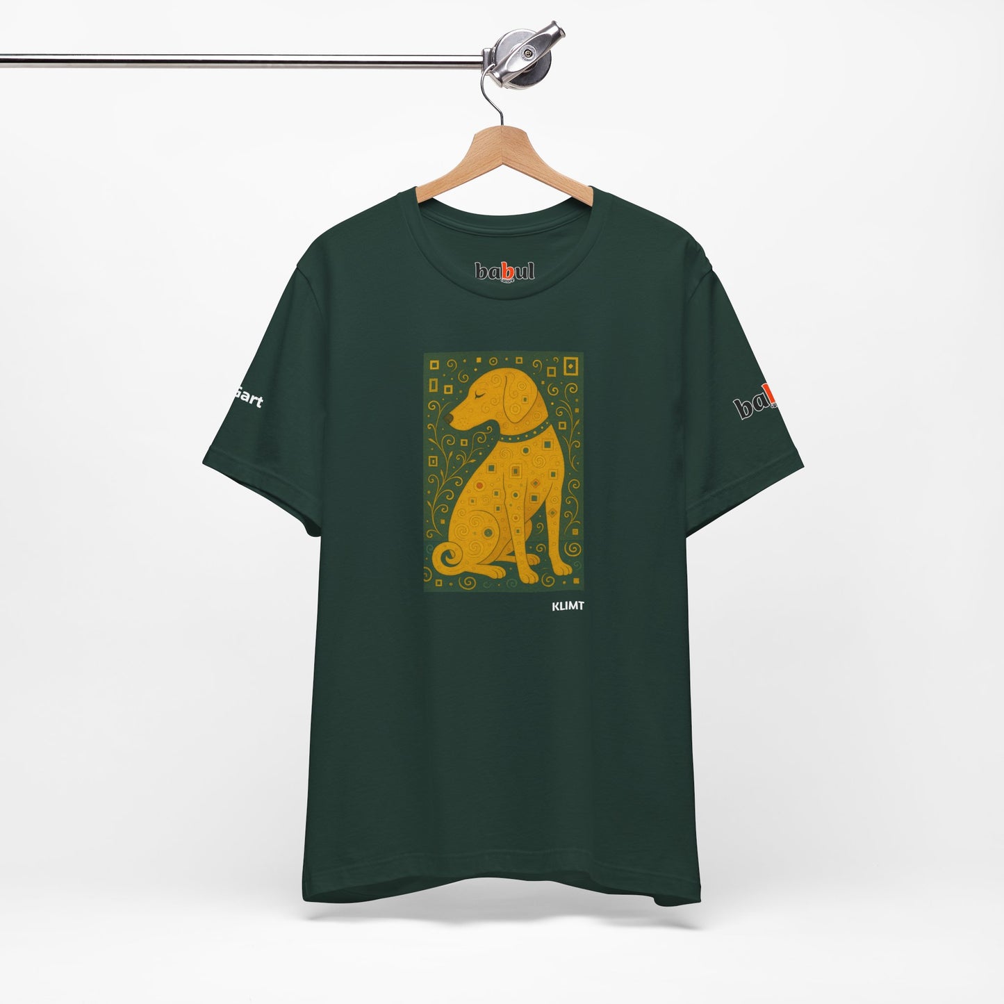 DOGART Unisex Jersey Dog T-Shirt - KLIMT - Iconic Painting Reimagined with Dogs