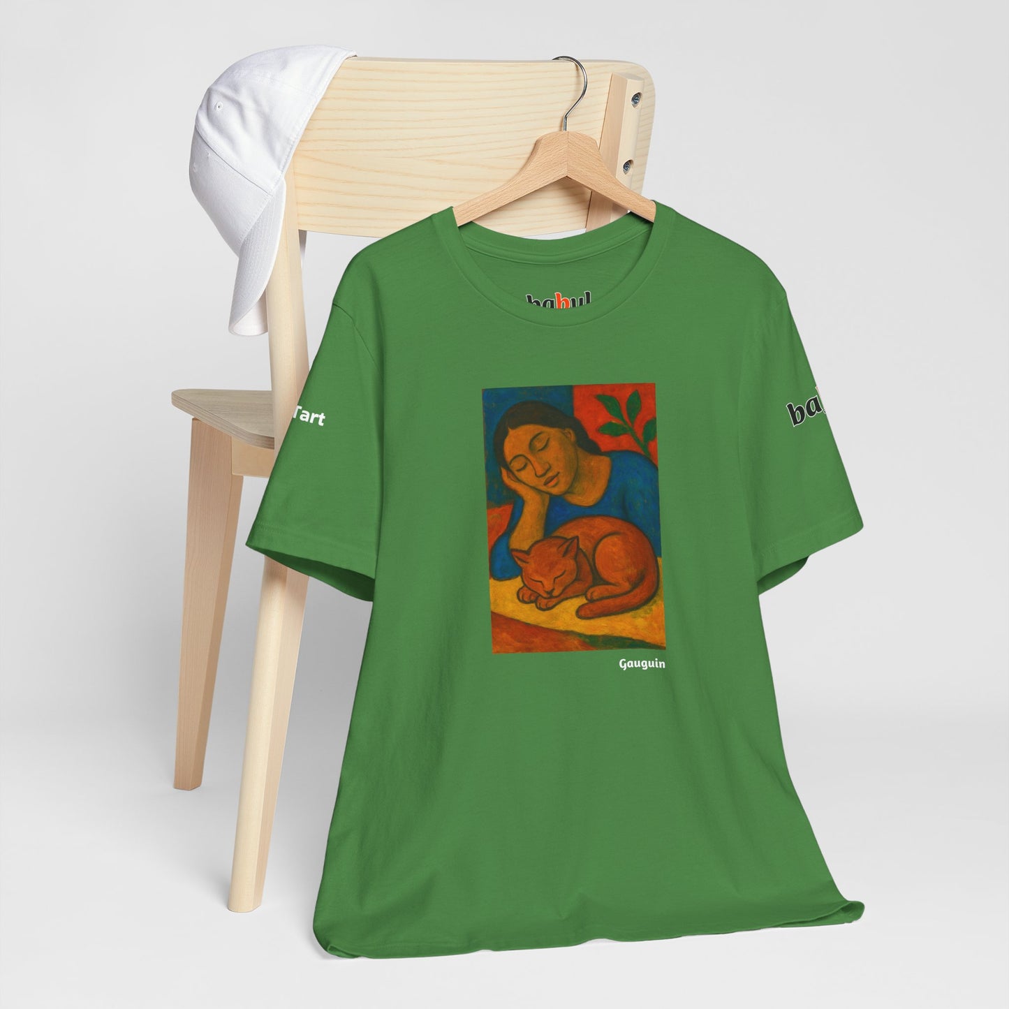 CATART Unisex Jersey Cat T-Shirt - GAUGUIN - Iconic Painting Reimagined with Cats