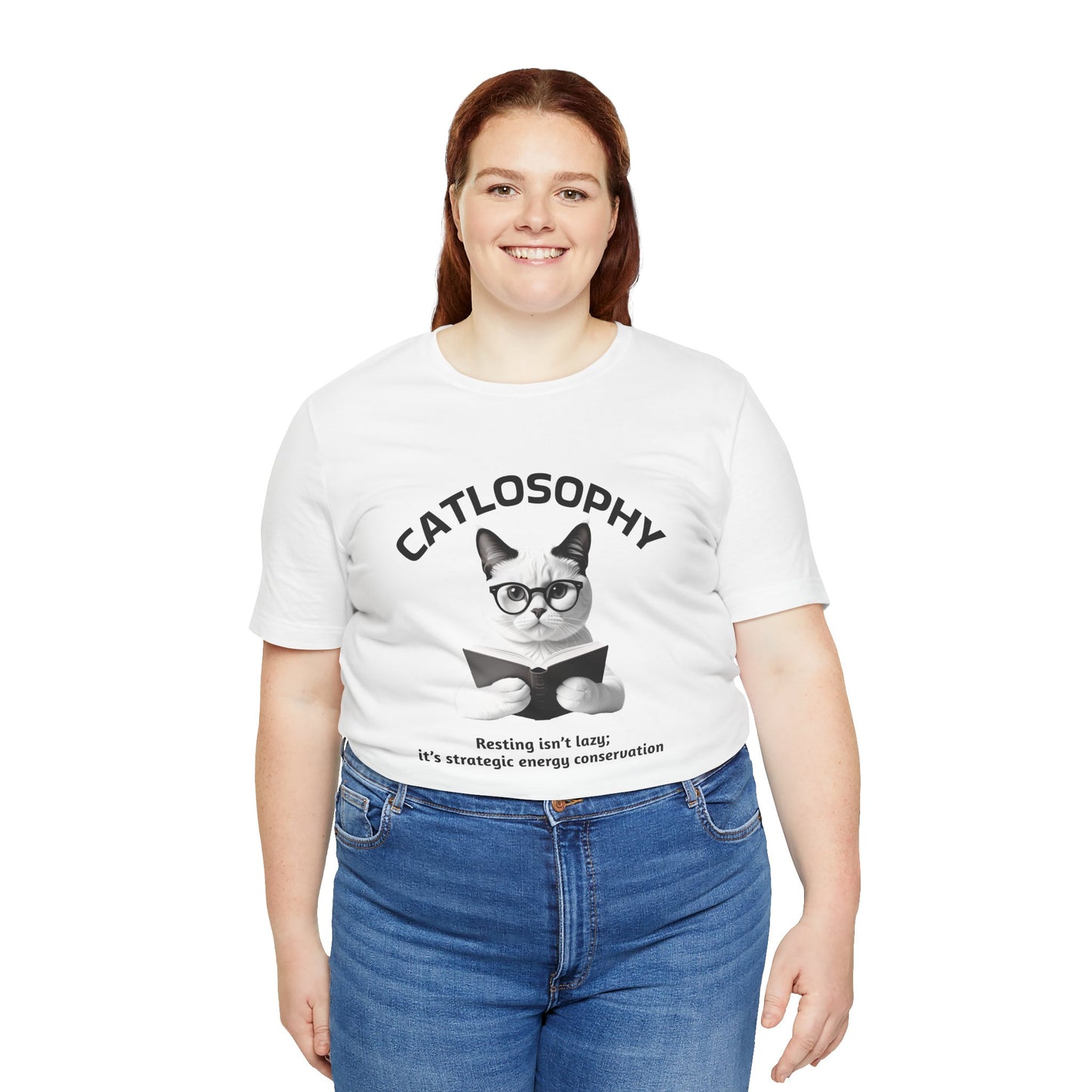 Catlosophy Unisex Jersey Short Sleeve Tee – "Resting isn't Lazy" Design