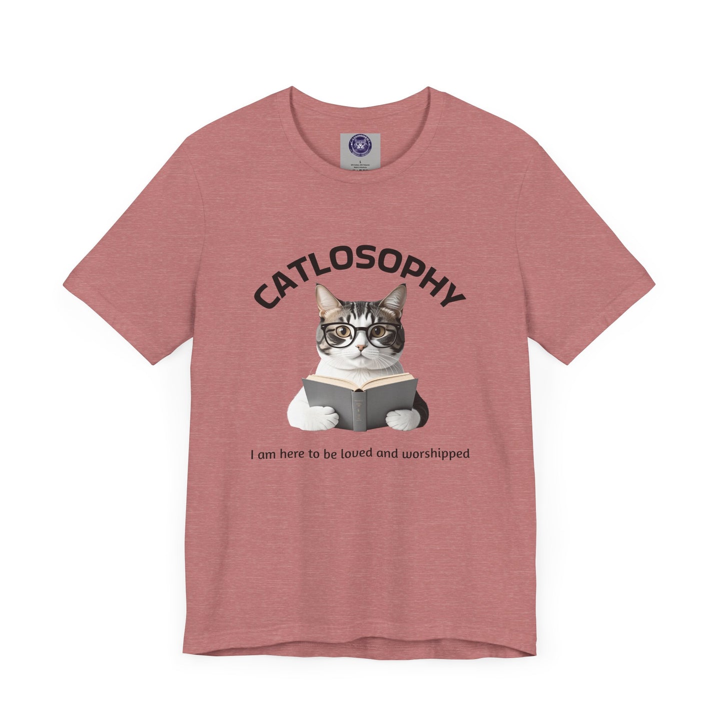 Catlosophy Unisex Jersey Short Sleeve Tee – "I am here to be loved" Design - BABUL T-Shirts