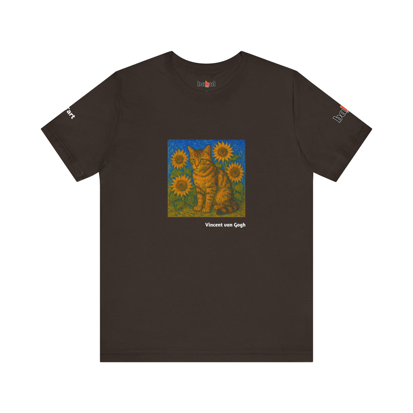 CATART Unisex Jersey Cat T-Shirt - Vincent van Gogh - Iconic Painting Reimagined with Cats