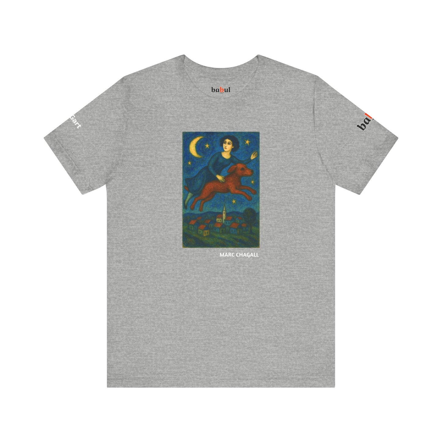 DOGART Unisex Jersey Dog T-Shirt - MARC CHAGALL - Iconic Painting Reimagined with Dogs