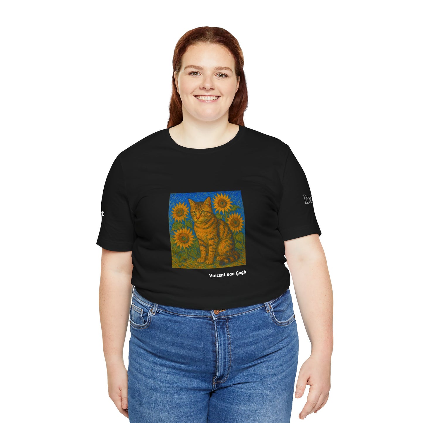 CATART Unisex Jersey Cat T-Shirt - Vincent van Gogh - Iconic Painting Reimagined with Cats