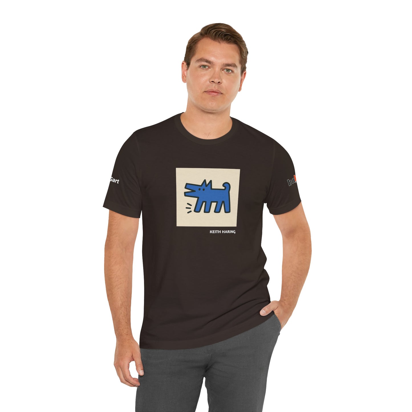 DOGART Unisex Jersey Dog T-Shirt - KEITH HARING - Iconic Painting Reimagined with Dogs