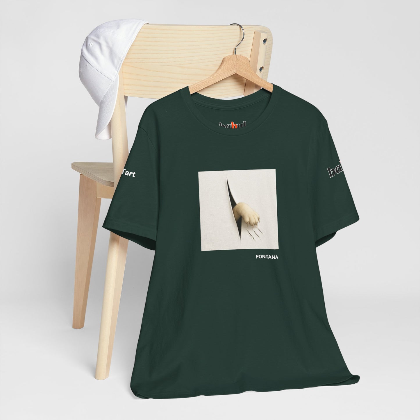 CATART Unisex Jersey Cat T-Shirt - FONTANA - Iconic Painting Reimagined with Cats