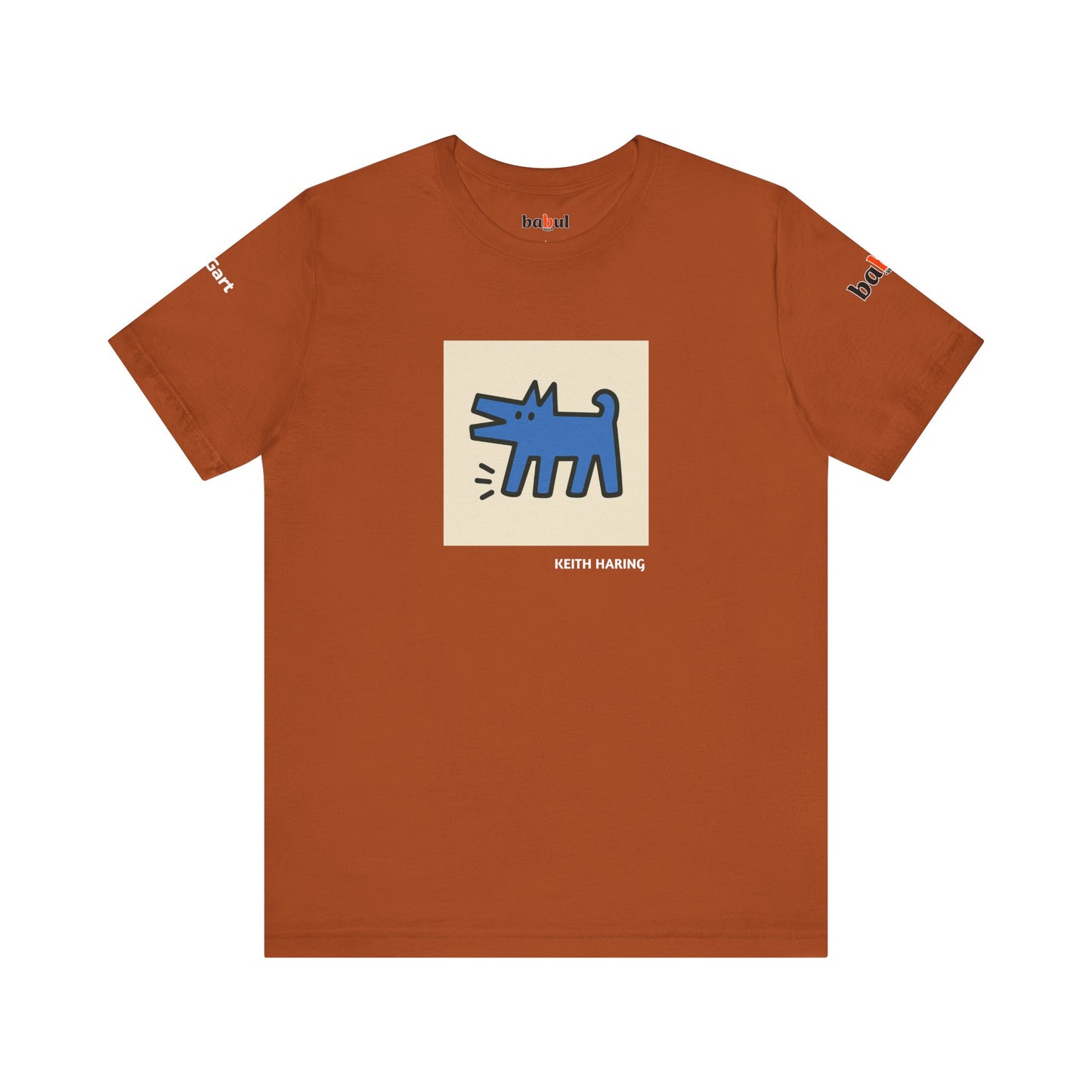 DOGART Unisex Jersey Cat T-Shirt - KEITH HARING - Iconic Painting Reimagined with Dogs