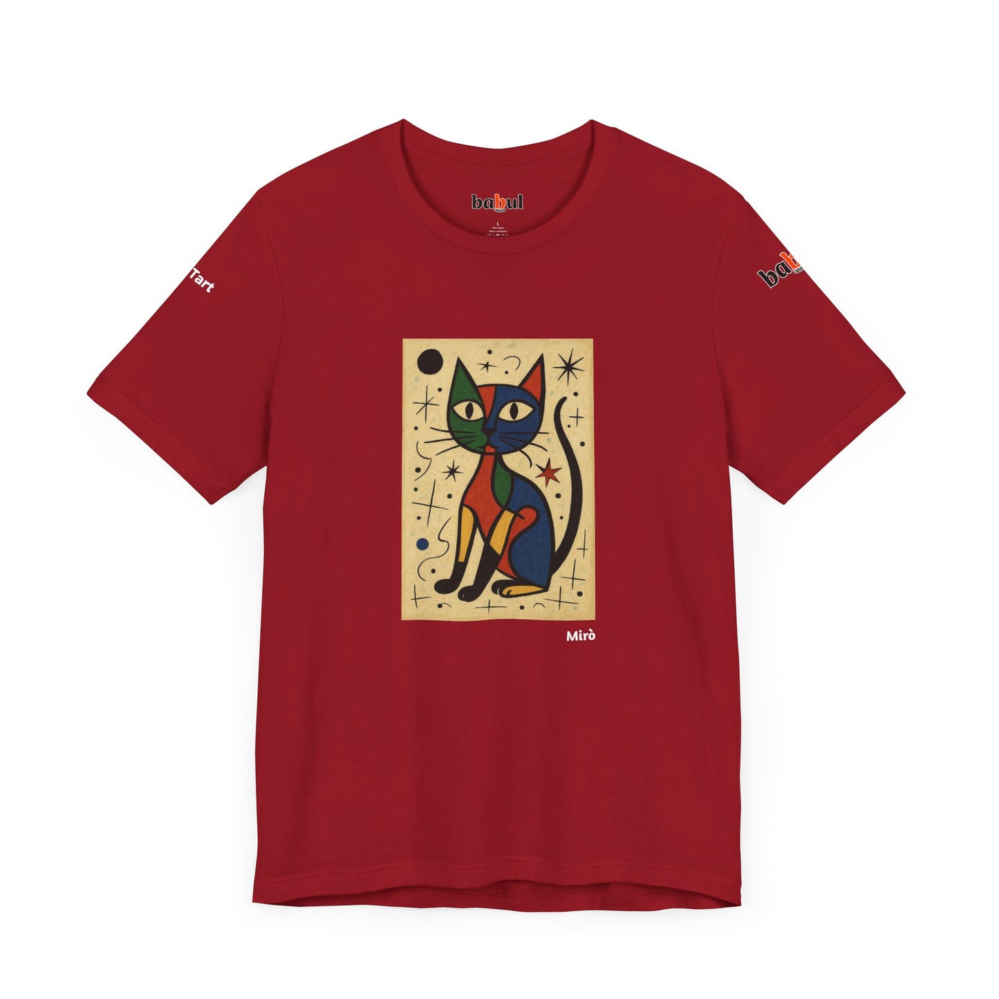 CATART Unisex Jersey Cat T-Shirt - MIRO - Iconic Painting Reimagined with Cats