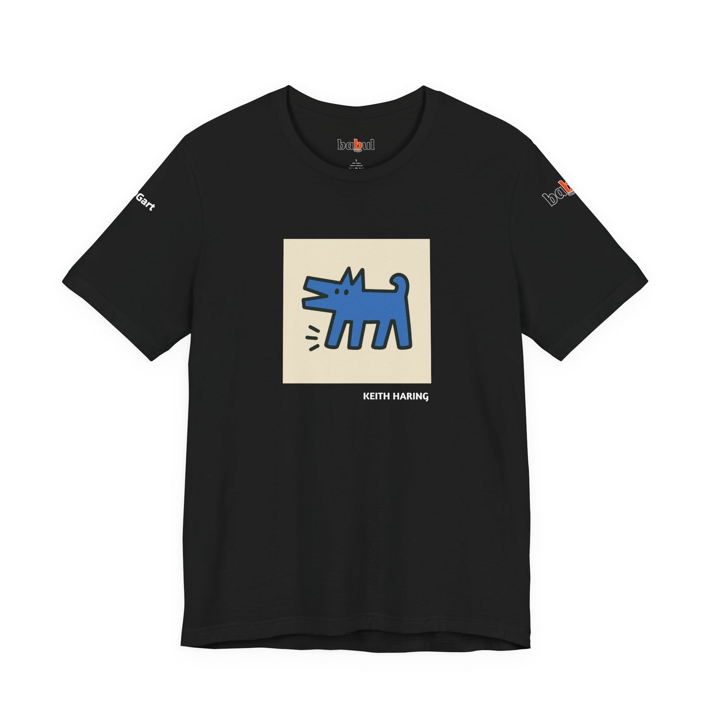 DOGART Unisex Jersey Cat T-Shirt - KEITH HARING - Iconic Painting Reimagined with Dogs