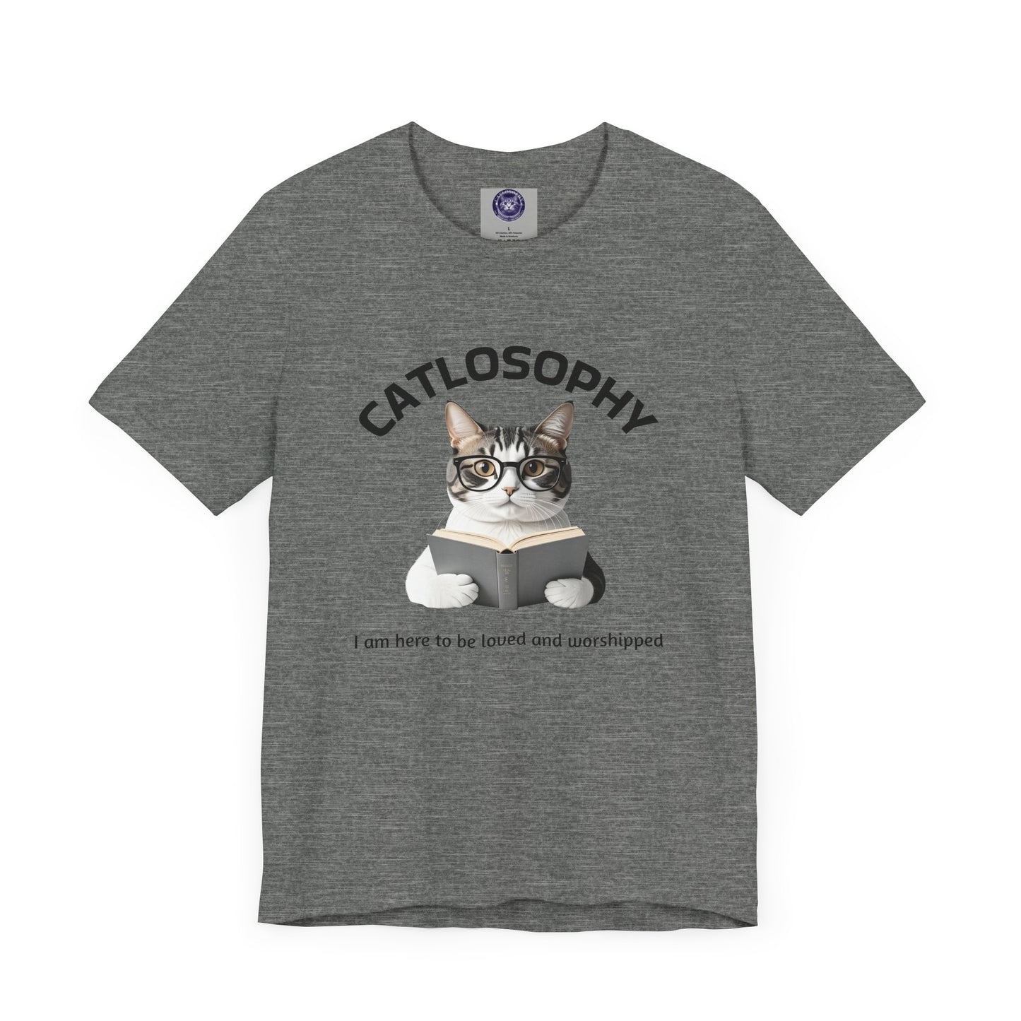 Catlosophy Unisex Jersey Short Sleeve Tee – "I am here to be loved" Design - BABUL T-Shirts