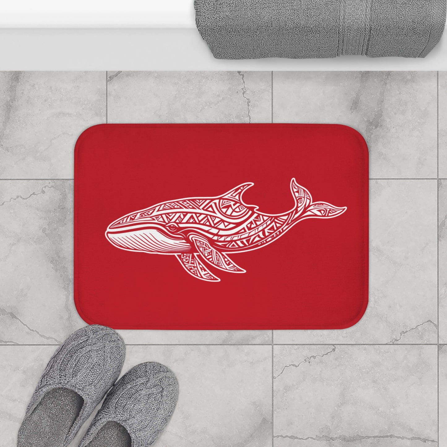 Tribal Bath Mat. Ocean Energy, Tribal Style