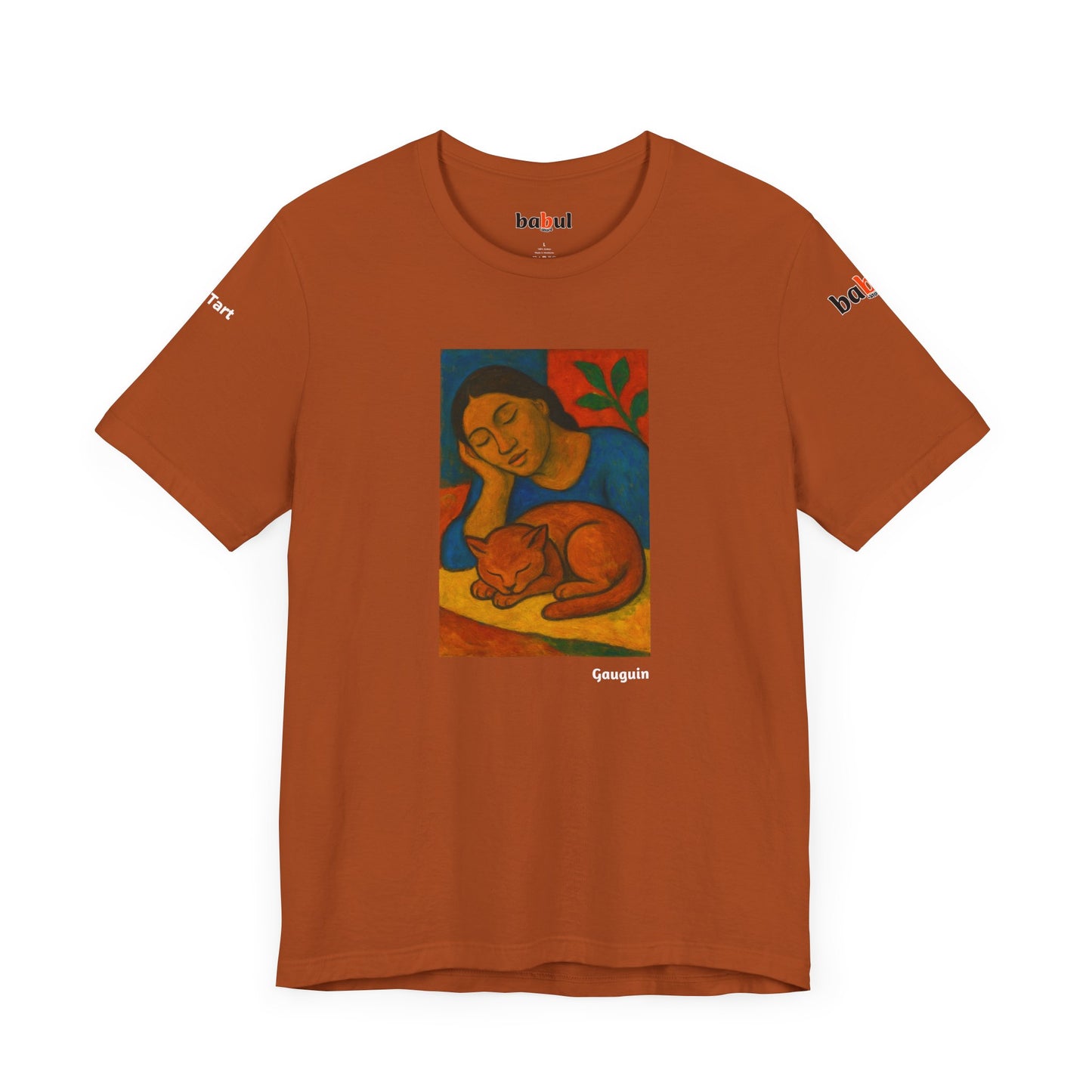 CATART Unisex Jersey Cat T-Shirt - GAUGUIN - Iconic Painting Reimagined with Cats