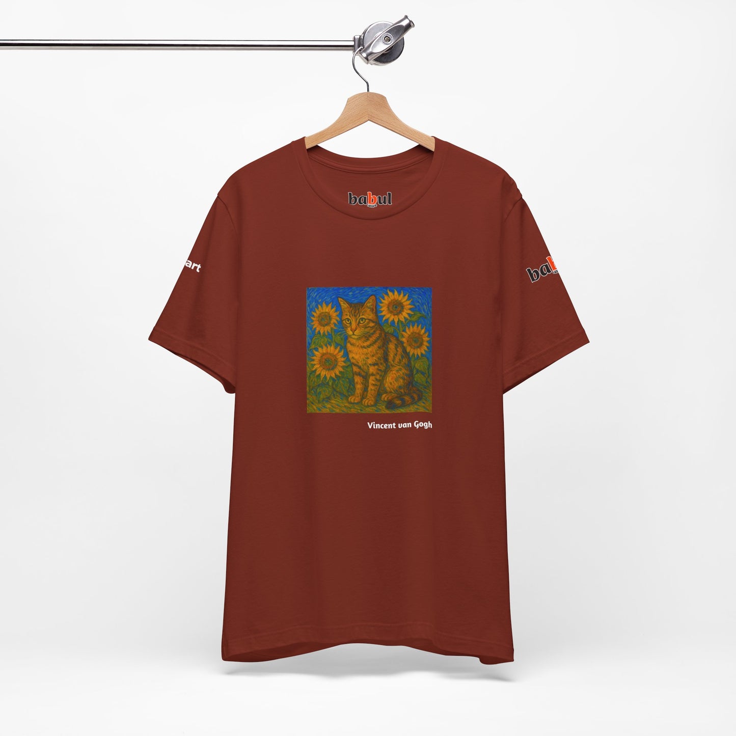 CATART Unisex Jersey Cat T-Shirt - Vincent van Gogh - Iconic Painting Reimagined with Cats