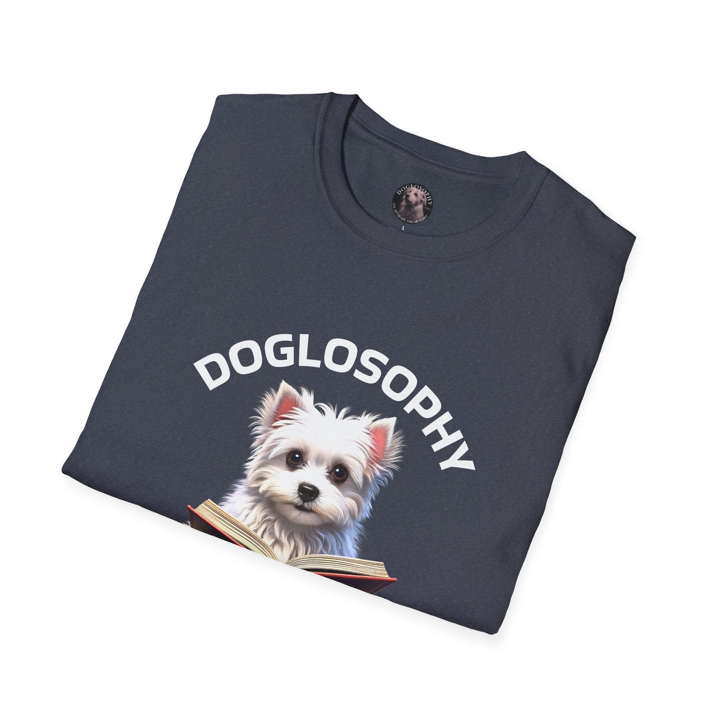 Doglosophy Unisex Softstyle T-Shirt - "Happiness is a Warm Sunbeam" Design