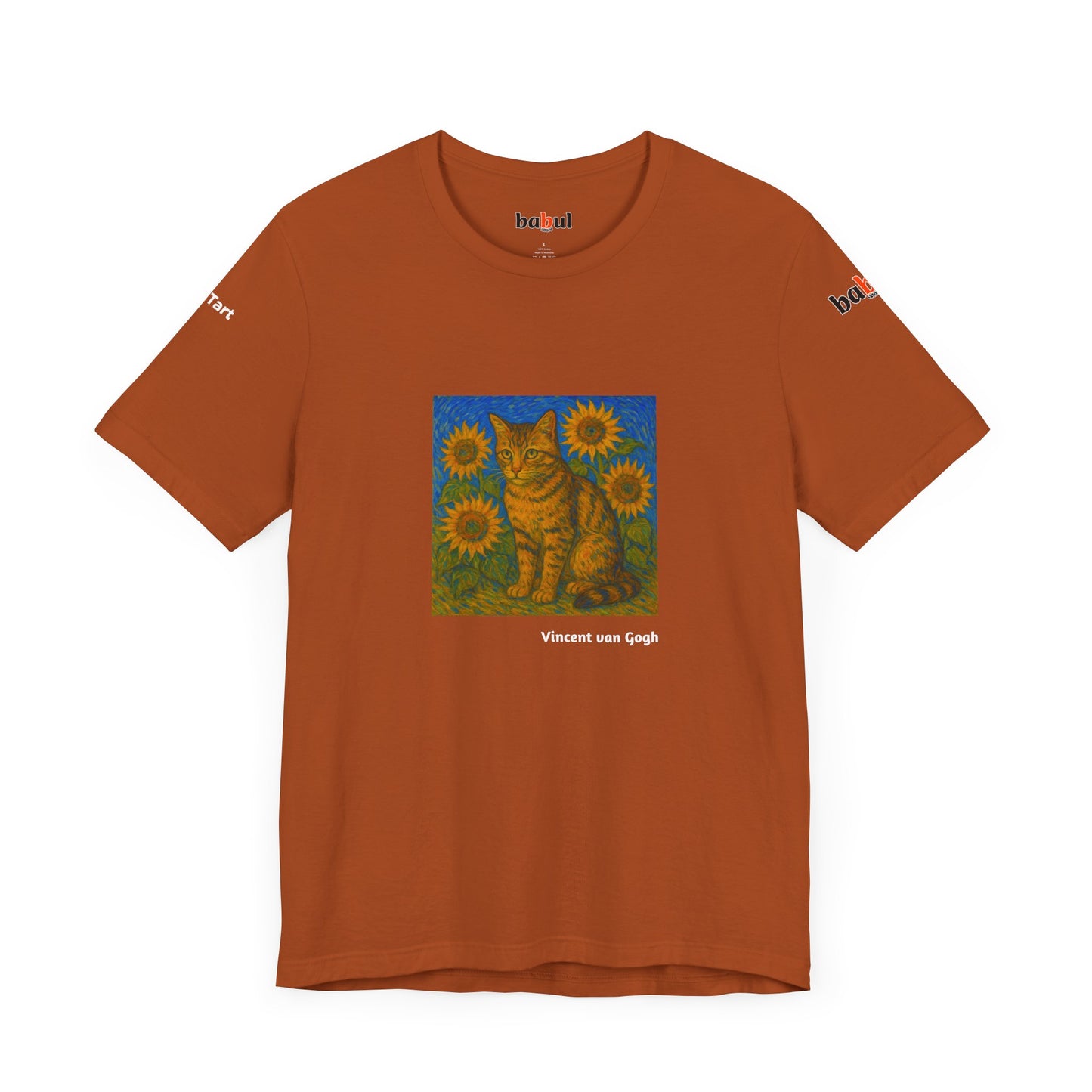 CATART Unisex Jersey Cat T-Shirt - Vincent van Gogh - Iconic Painting Reimagined with Cats