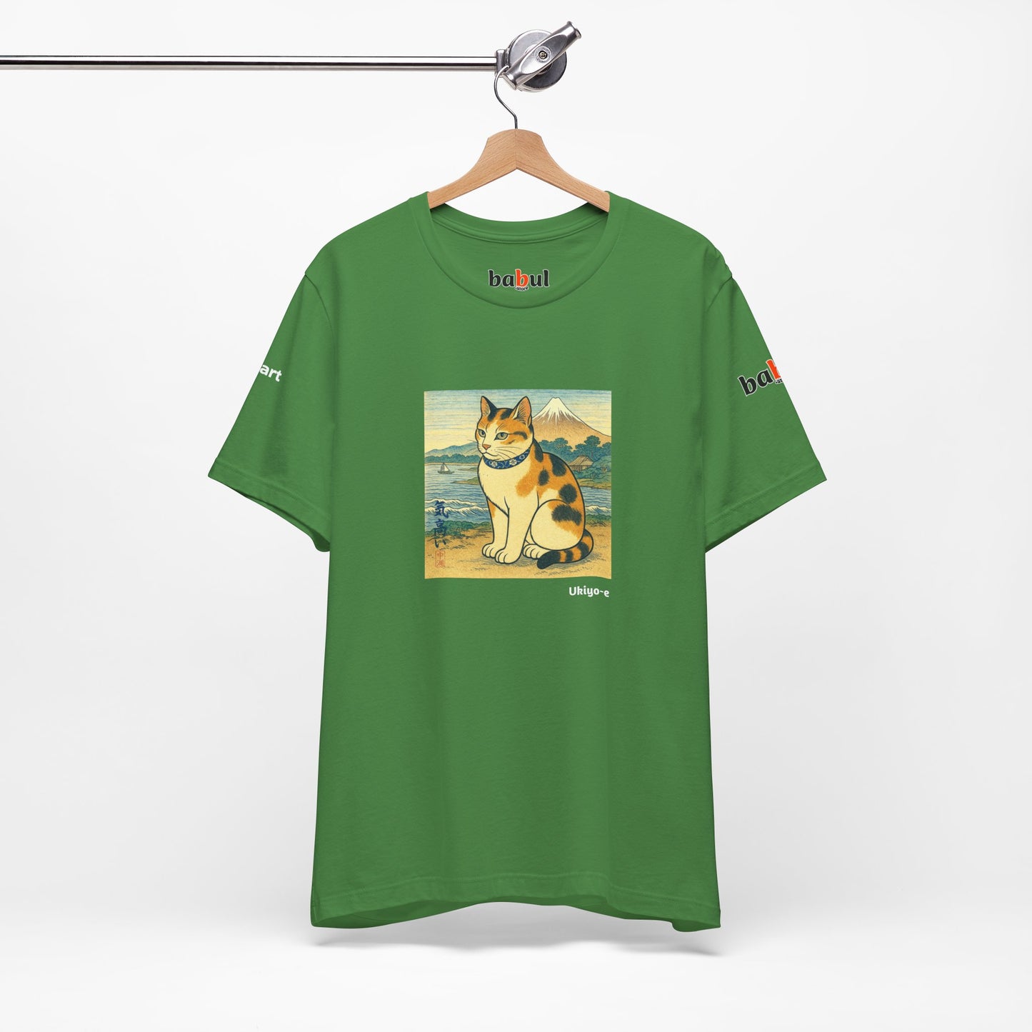 CATART Unisex Jersey Cat T-Shirt - UKIYO-E Japanese art Style - Iconic Painting Reimagined with Cats